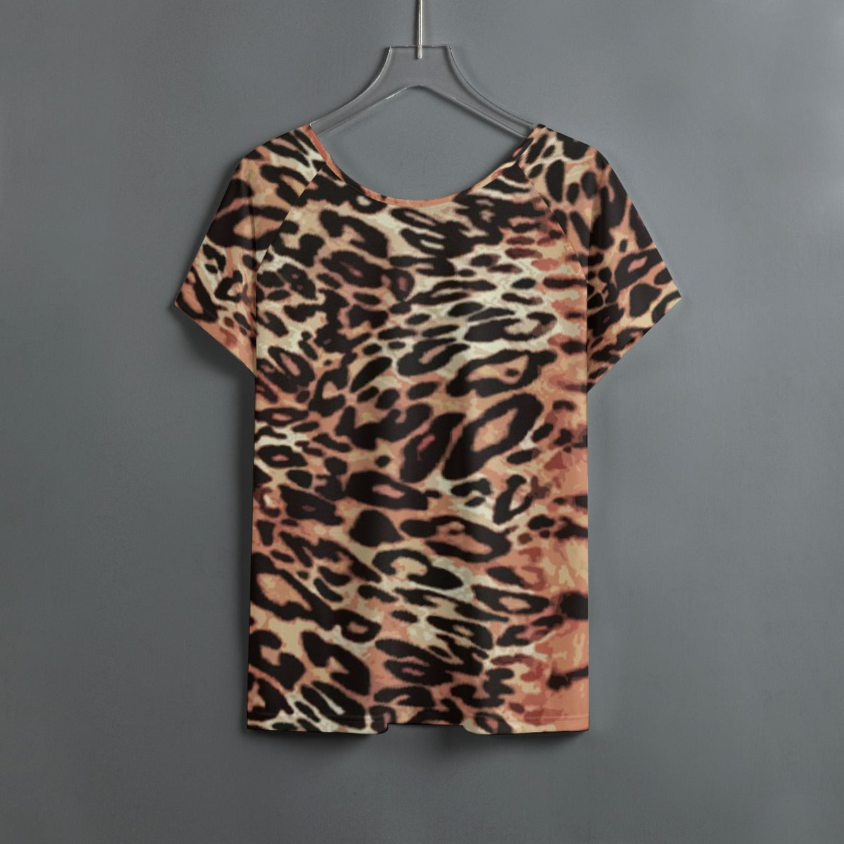 All-Over Print Women's Round Neck T-shirt With Raglan Sleeve