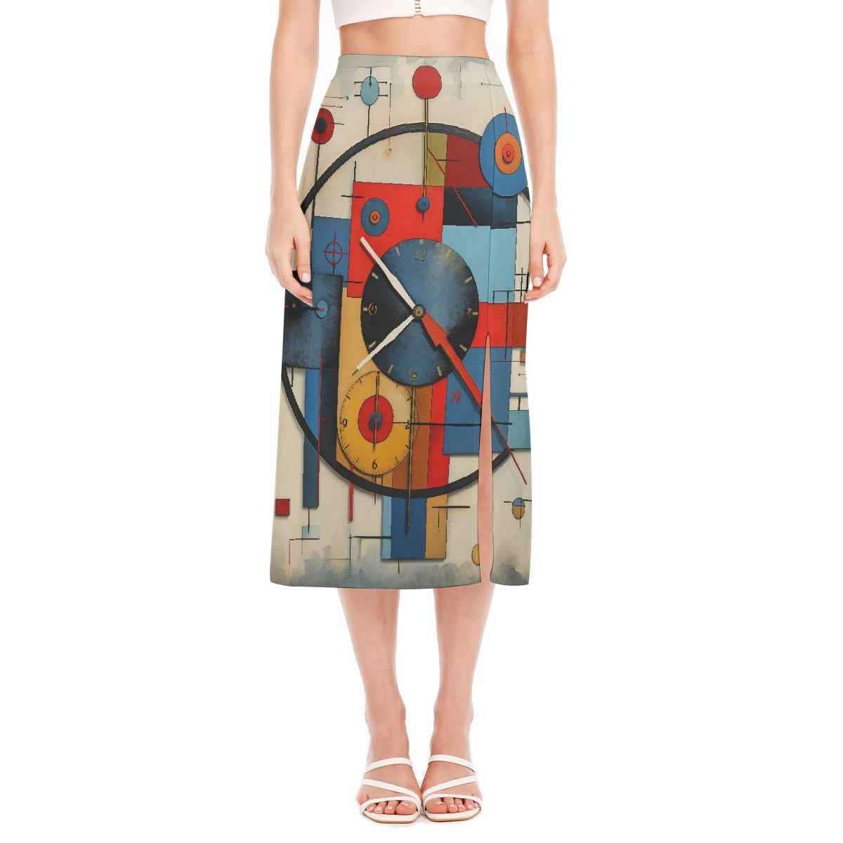 All-Over Print Women's High Slit Long Skirt