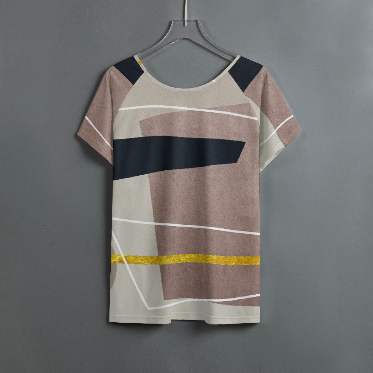 All-Over Print Women's Round Neck T-shirt With Raglan Sleeve