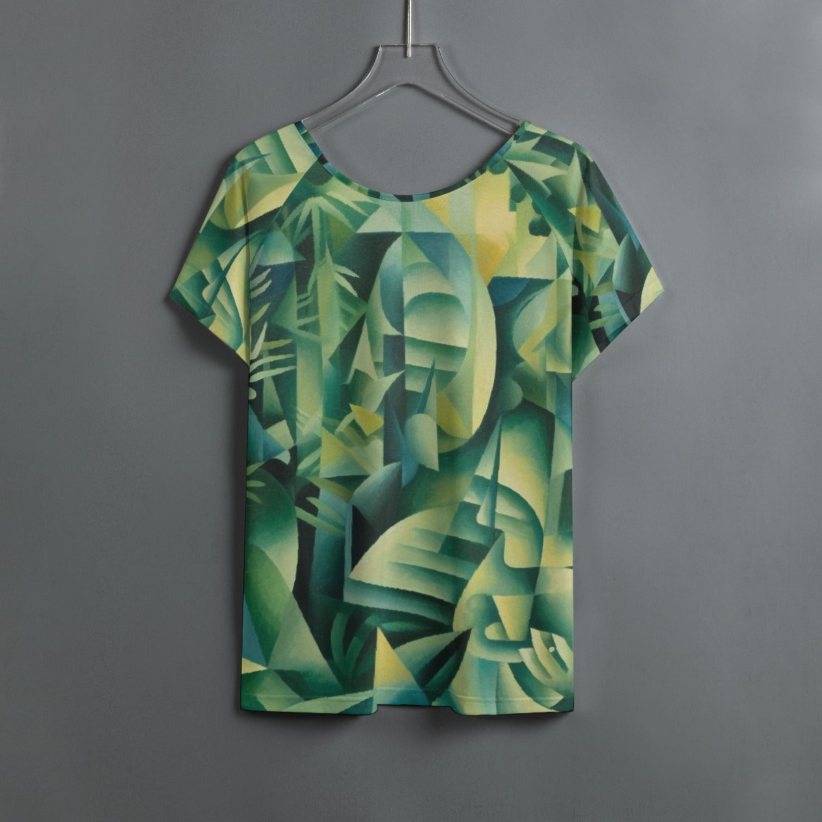All-Over Print Women's Round Neck T-shirt With Raglan Sleeve