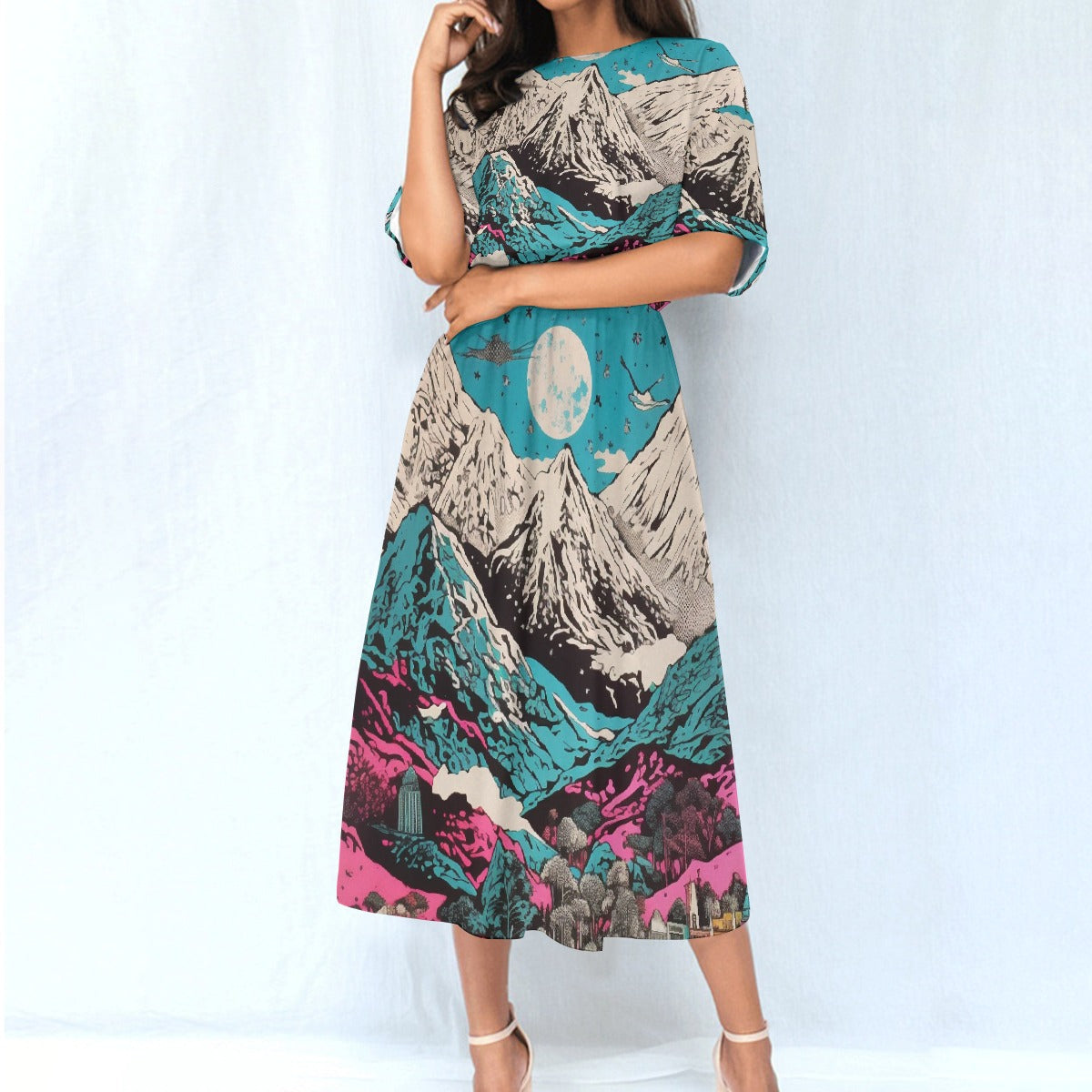 All-Over Print Women's Elastic Waist Dress