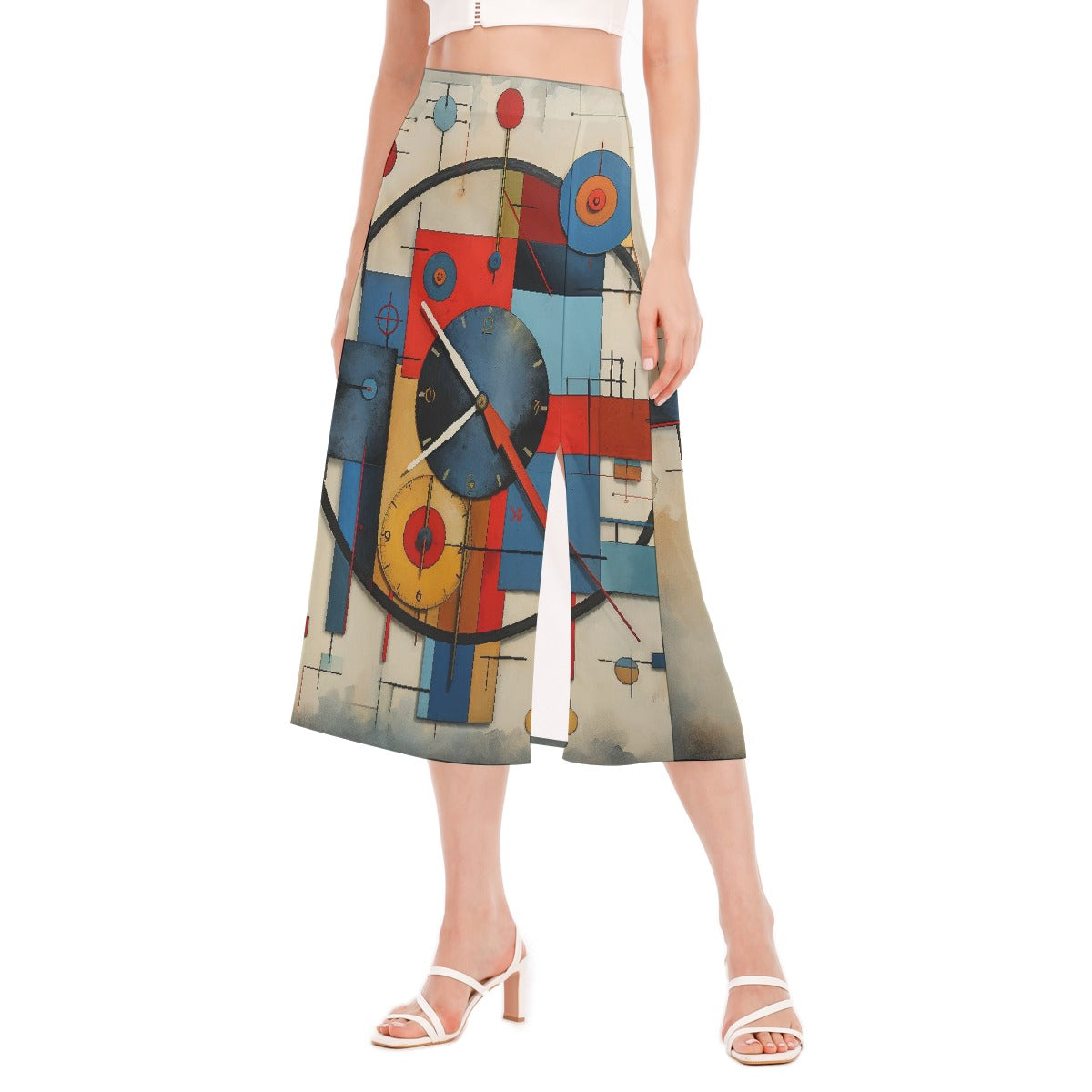 All-Over Print Women's High Slit Long Skirt
