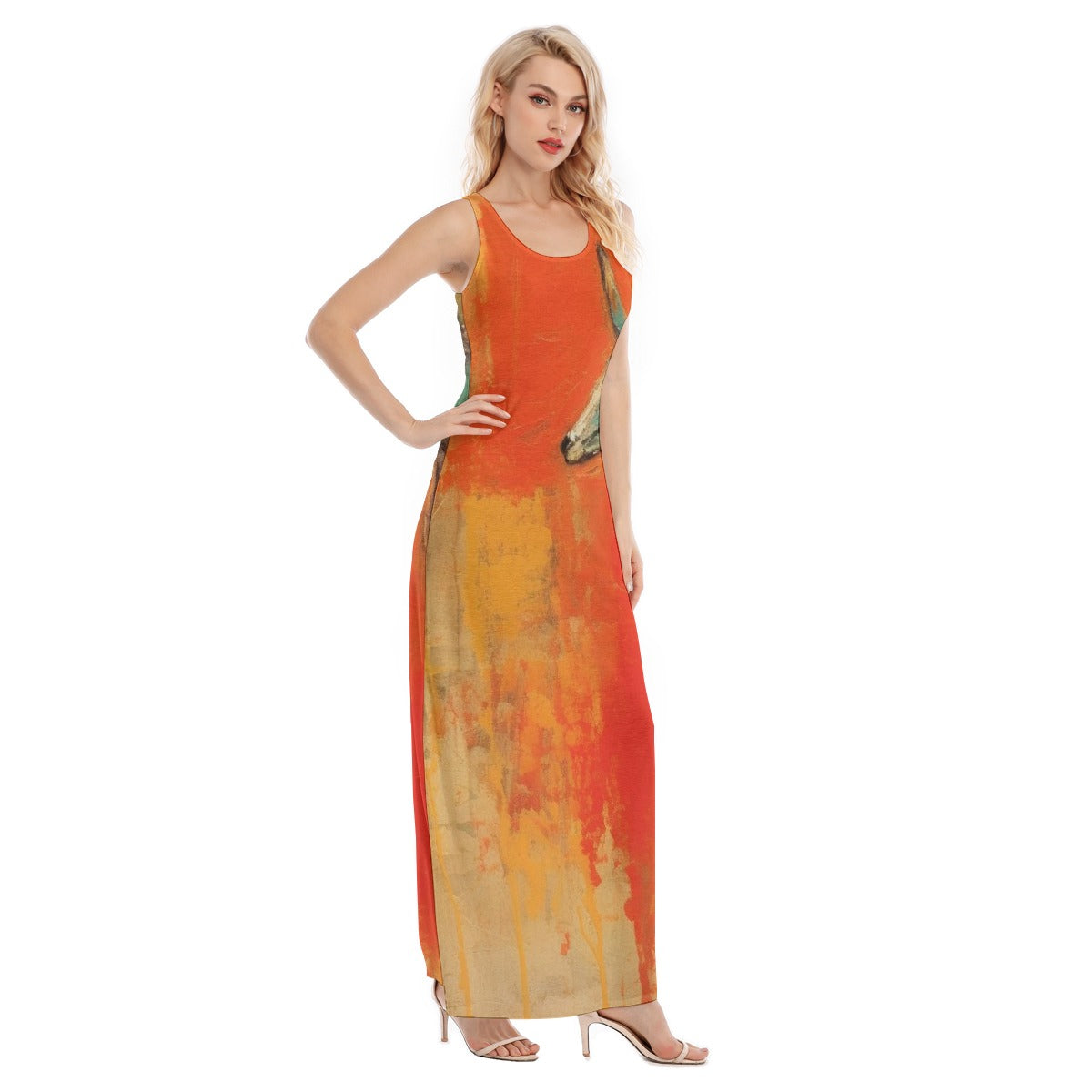 All-Over Print Women's Vest Dress | Length To Ankle