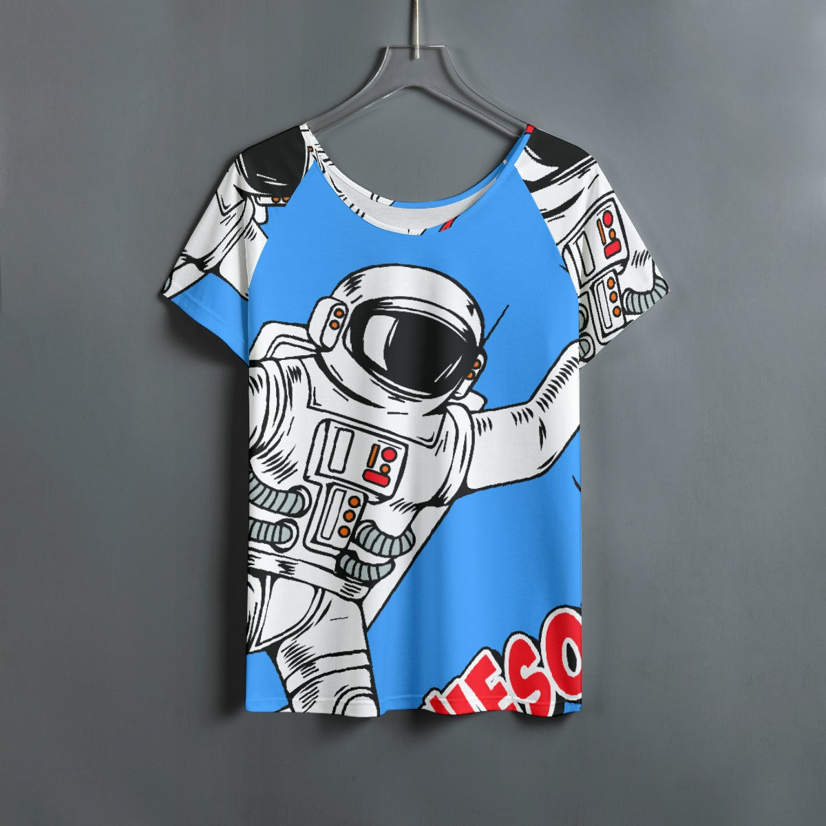 All-Over Print Women's Round Neck T-shirt With Raglan Sleeve