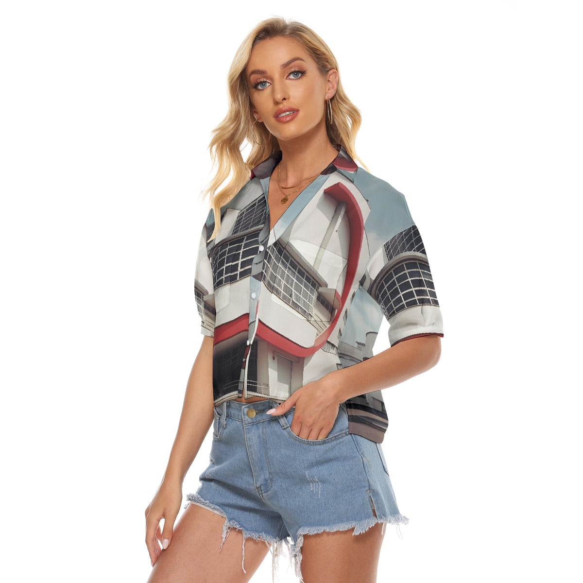 All-Over Print Women's V-neck Shirts