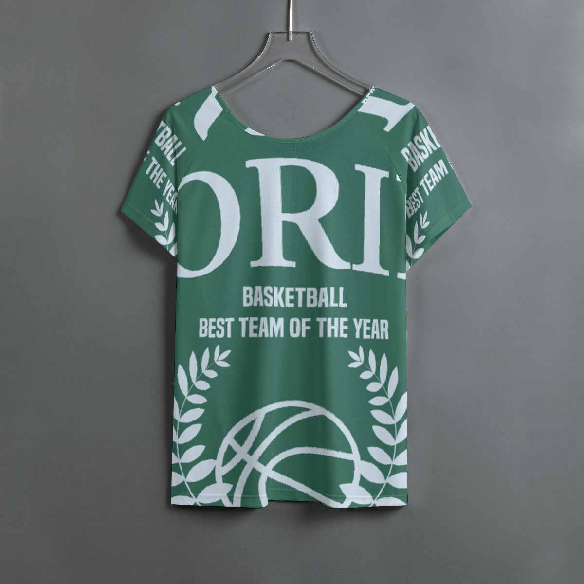 All-Over Print Women's Round Neck T-shirt With Raglan Sleeve