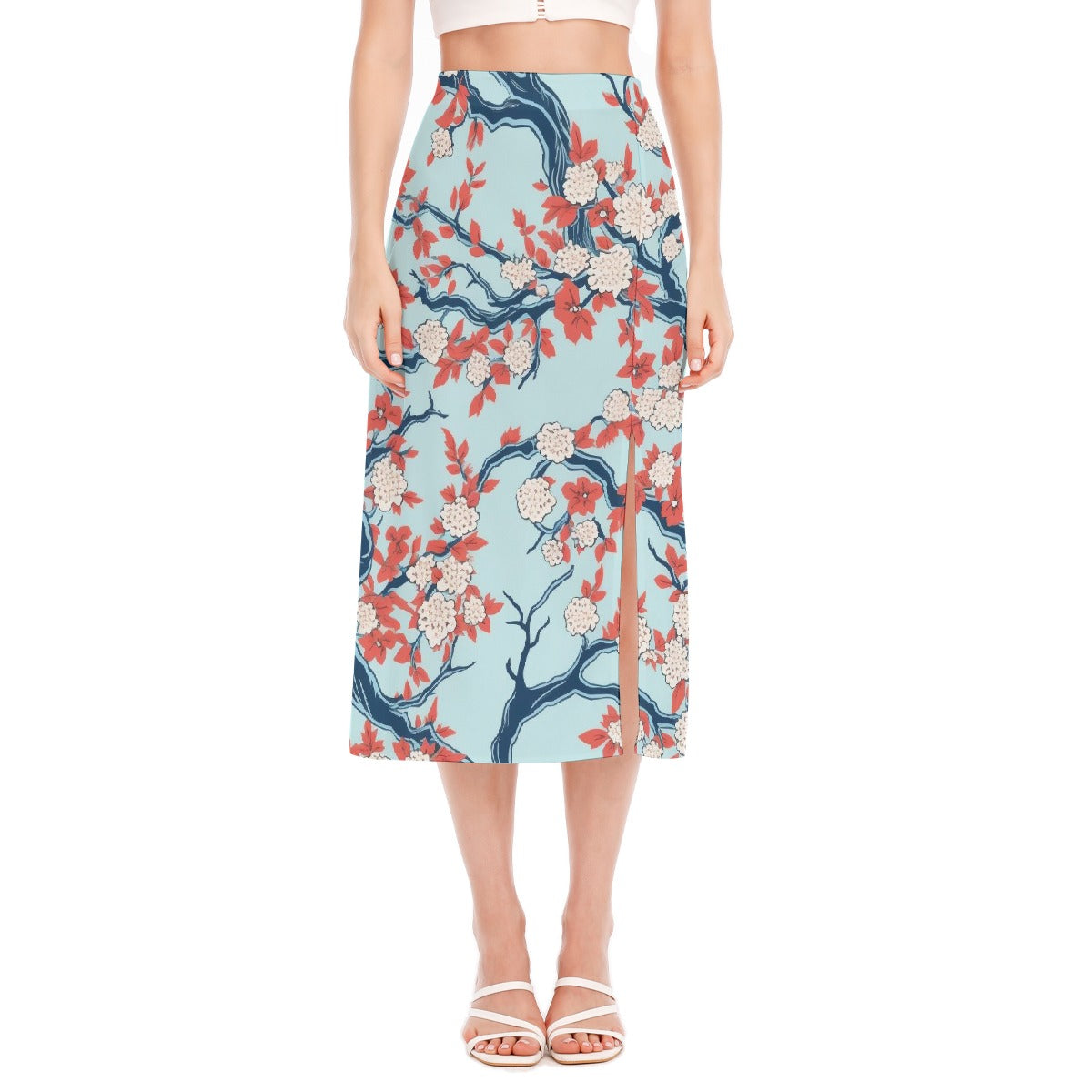 All-Over Print Women's High Slit Long Skirt