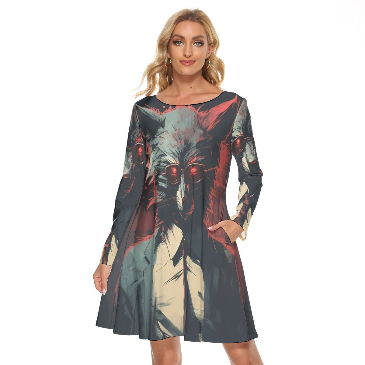 All-Over Print Women's Crew Neck Dress