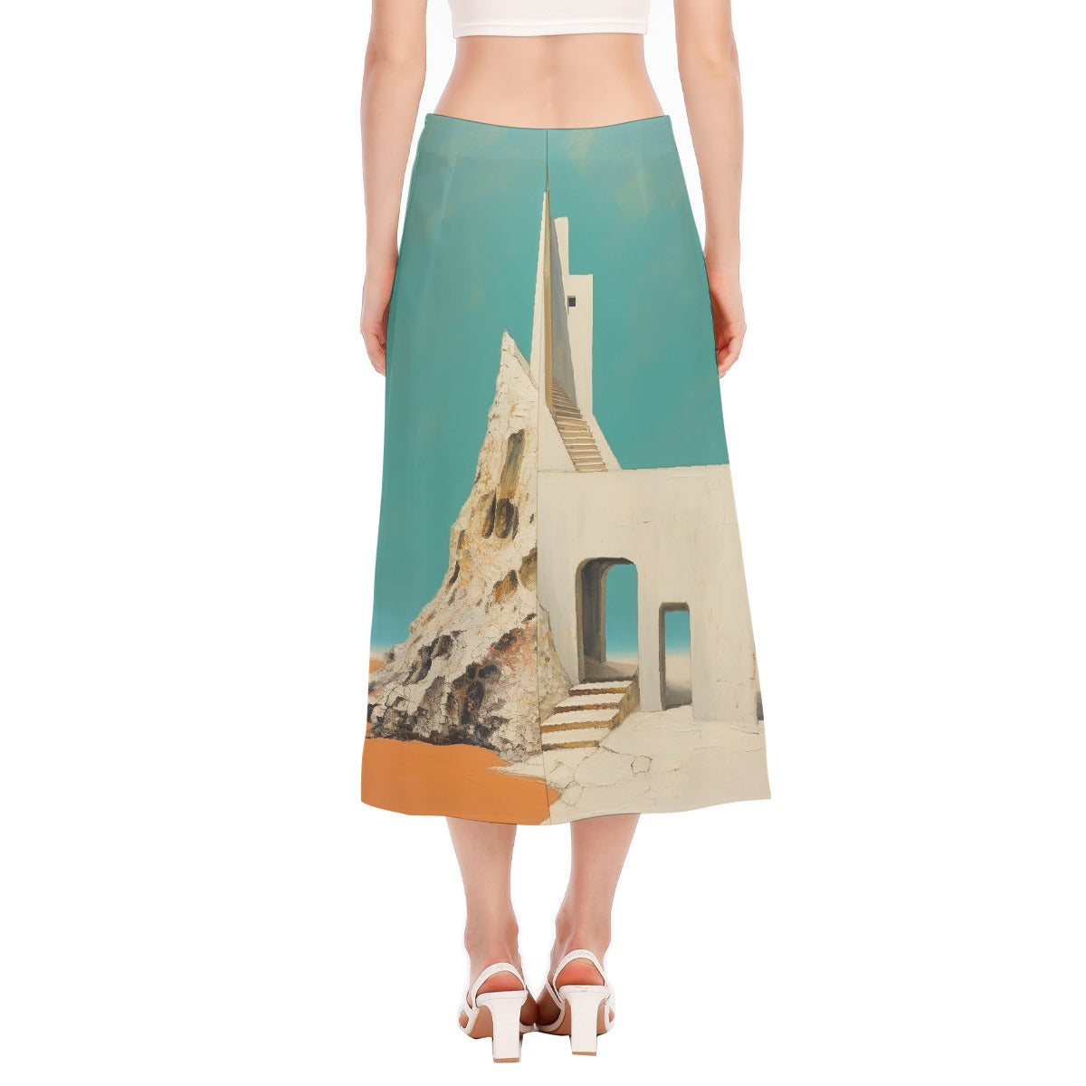 All-Over Print Women's High Slit Long Skirt