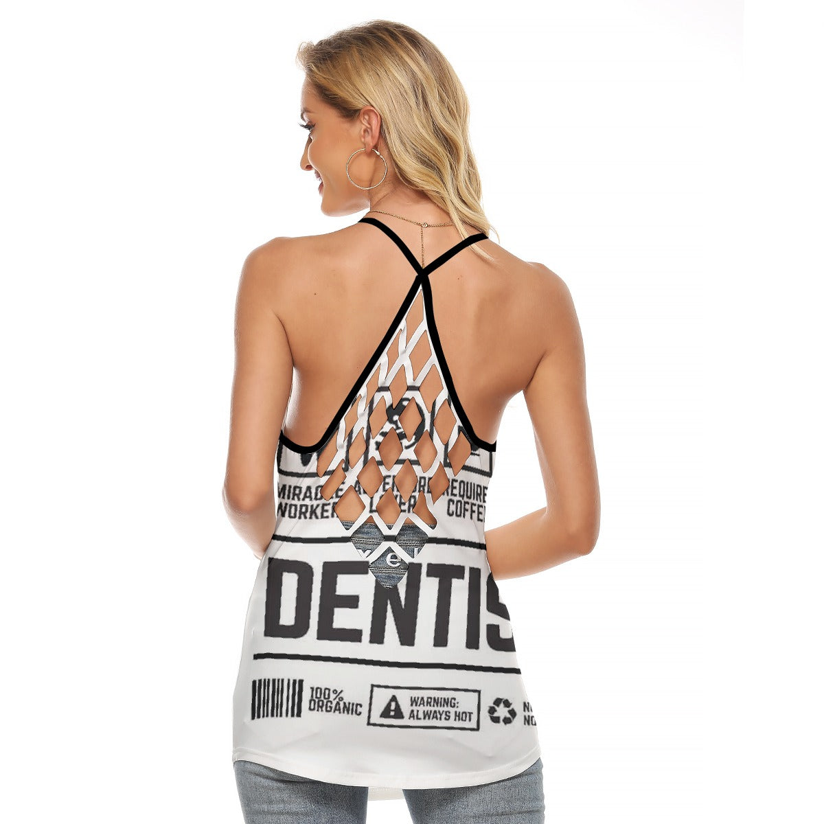 All-Over Print Women's Criss-Cross Open Back Tank Top