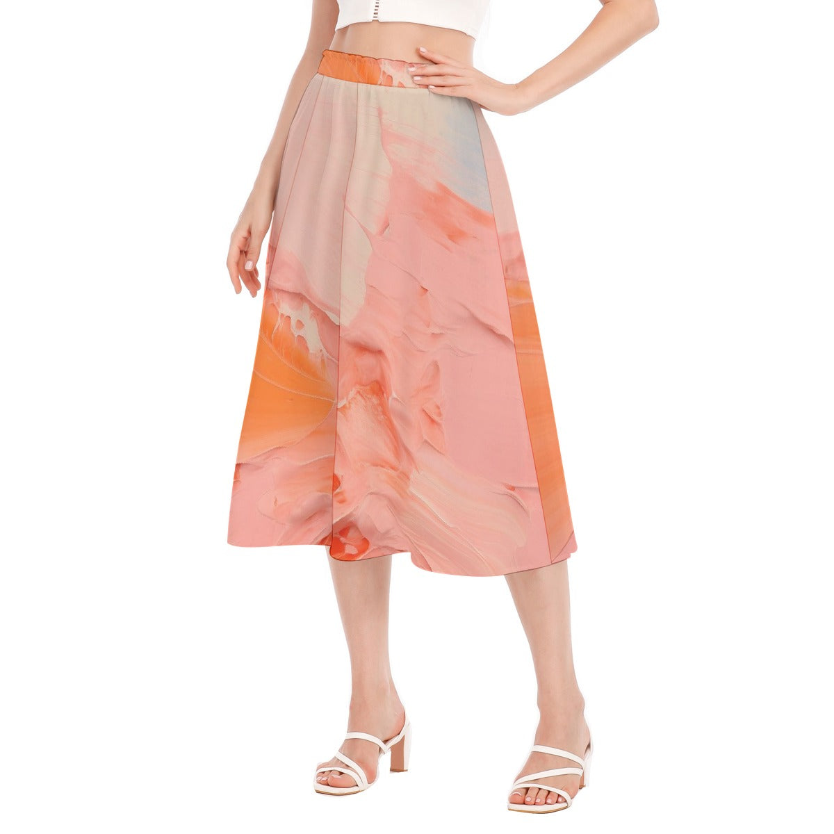 All-Over Print Women's Long Section Chiffon Skirt