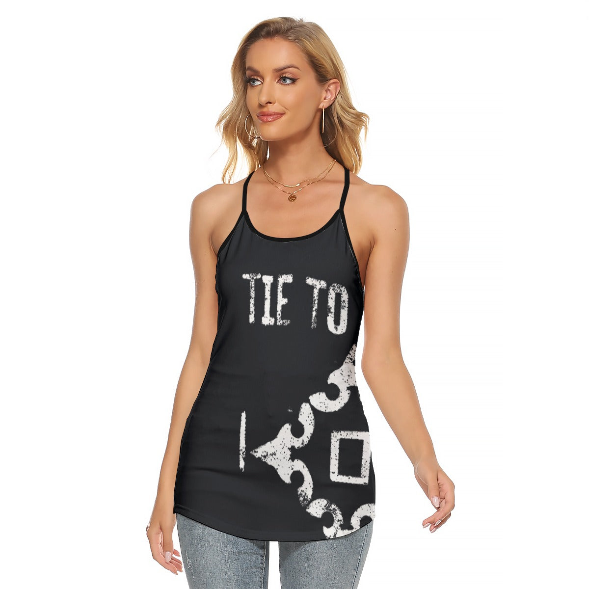 All-Over Print Women's Criss-Cross Open Back Tank Top