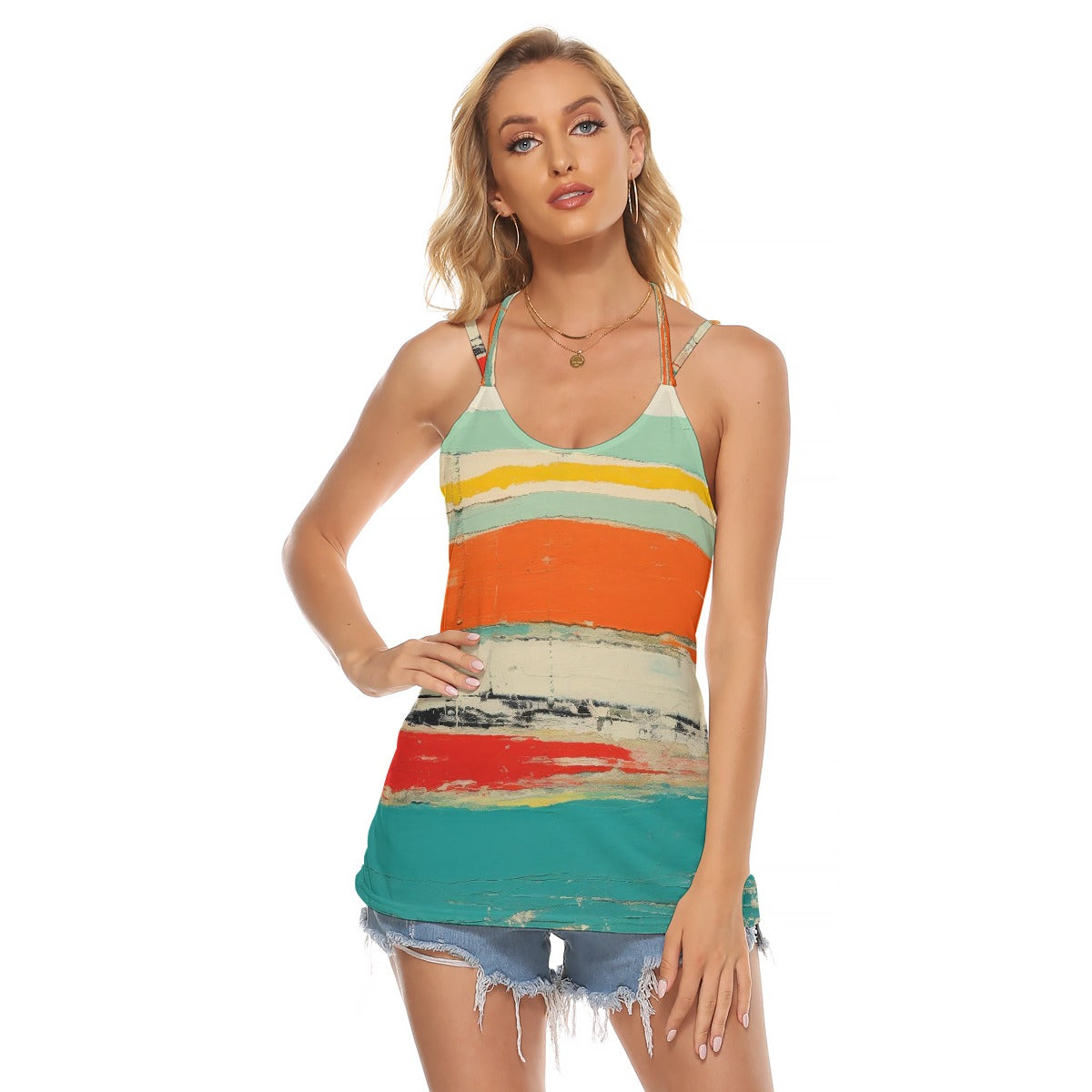 All-Over Print Women's Halter Top With Backless