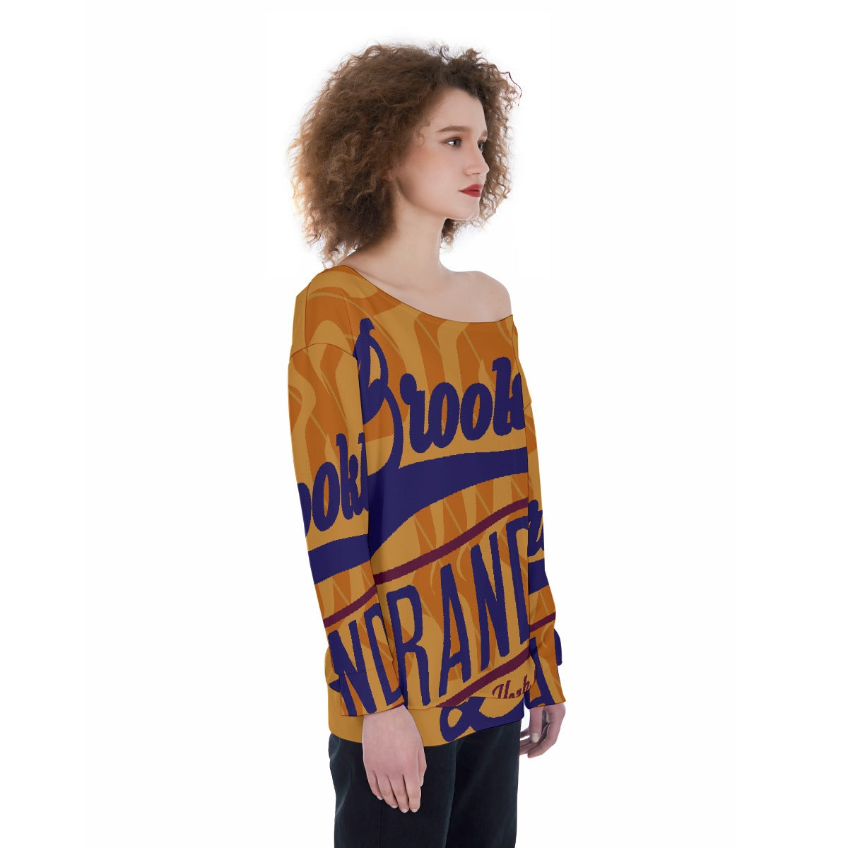 All-Over Print Oversized Women's Off-Shoulder Sweatshirt