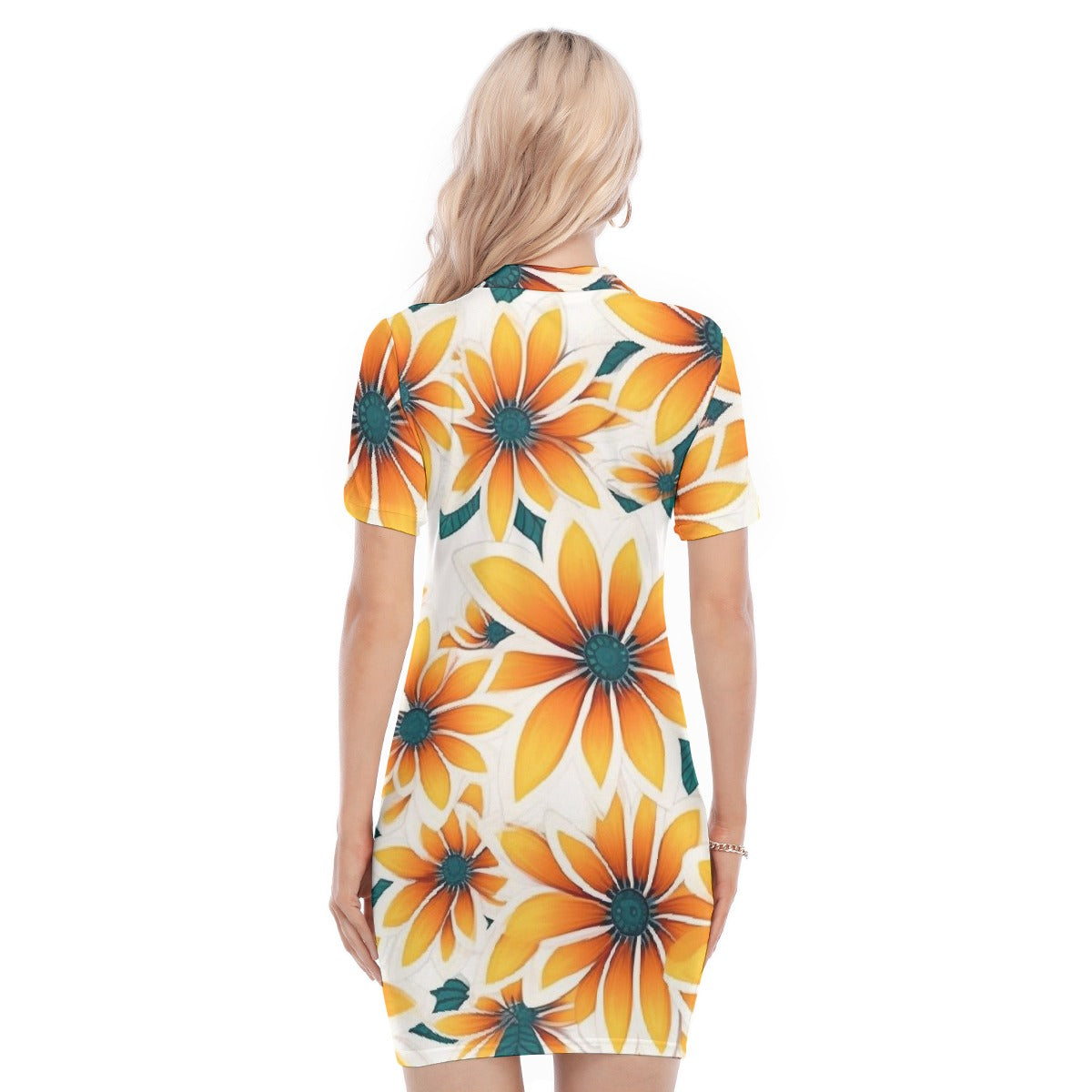 All-Over Print Women's Polo Collar Dress