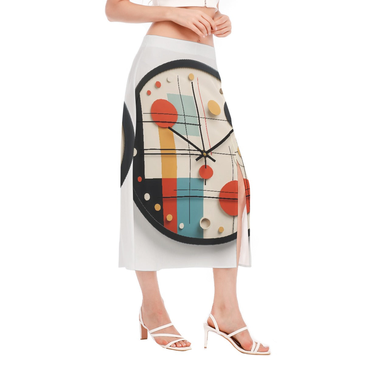 All-Over Print Women's High Slit Long Skirt