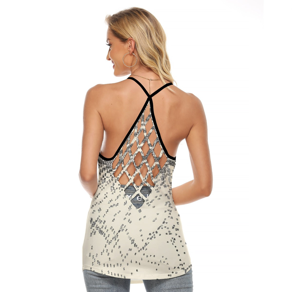 All-Over Print Women's Criss-Cross Open Back Tank Top