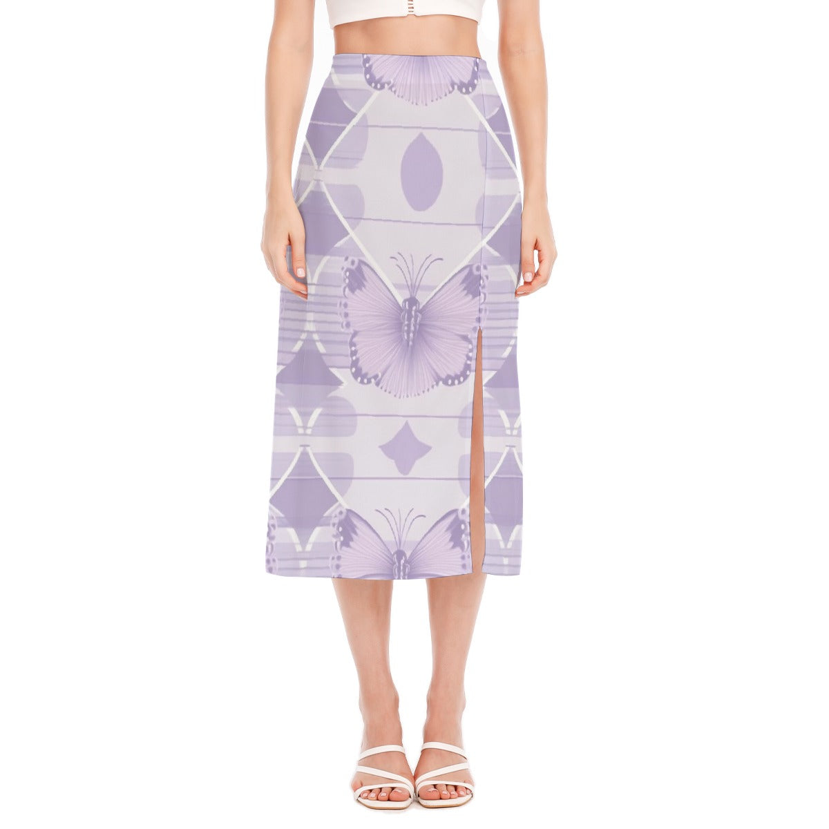 All-Over Print Women's High Slit Long Skirt