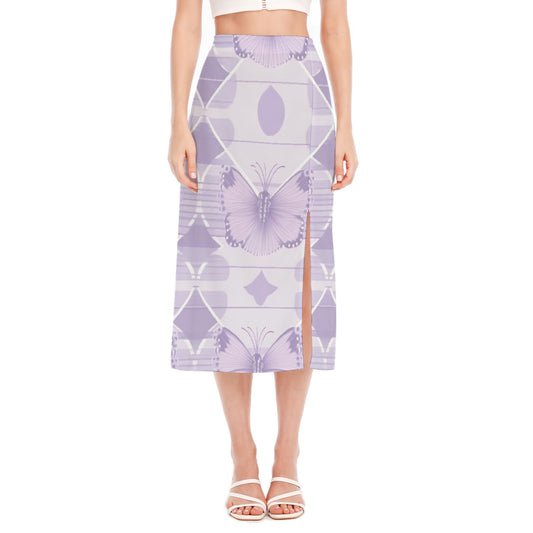 All-Over Print Women's High Slit Long Skirt
