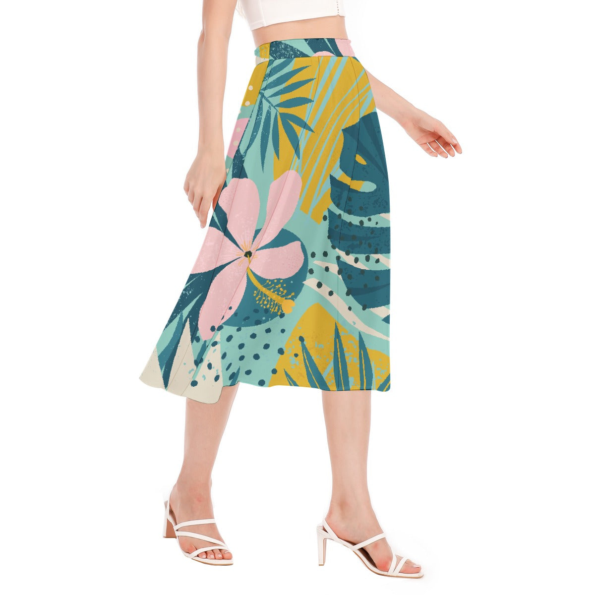 All-Over Print Women's Long Section Chiffon Skirt