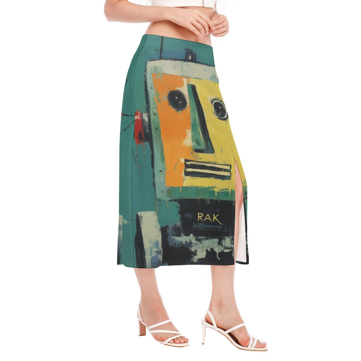 All-Over Print Women's High Slit Long Skirt