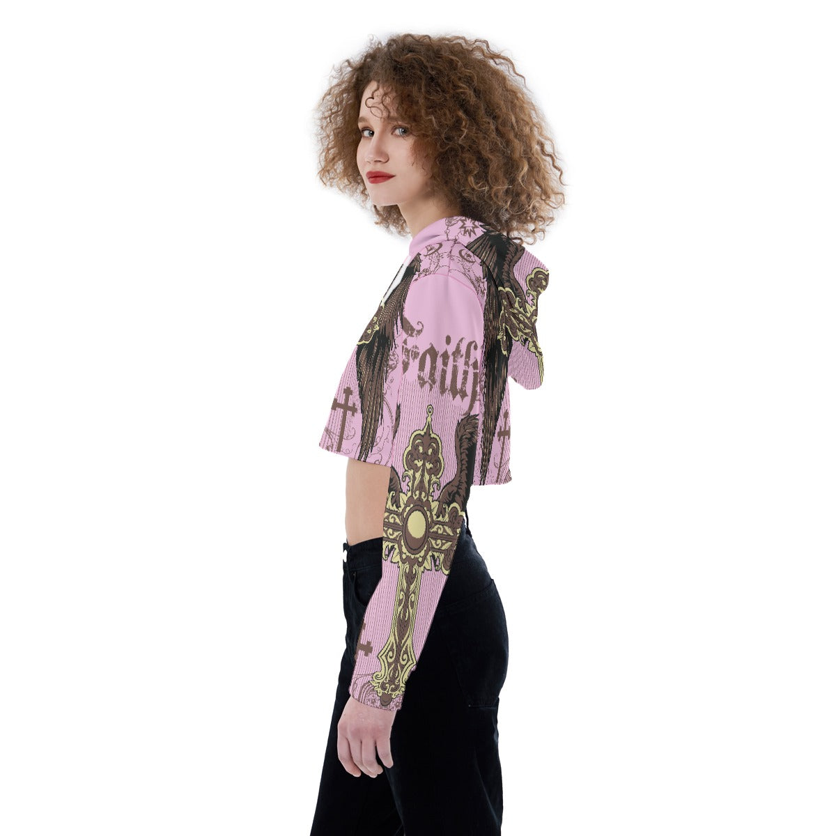 All-Over Print Women's Crop Top Hoodie