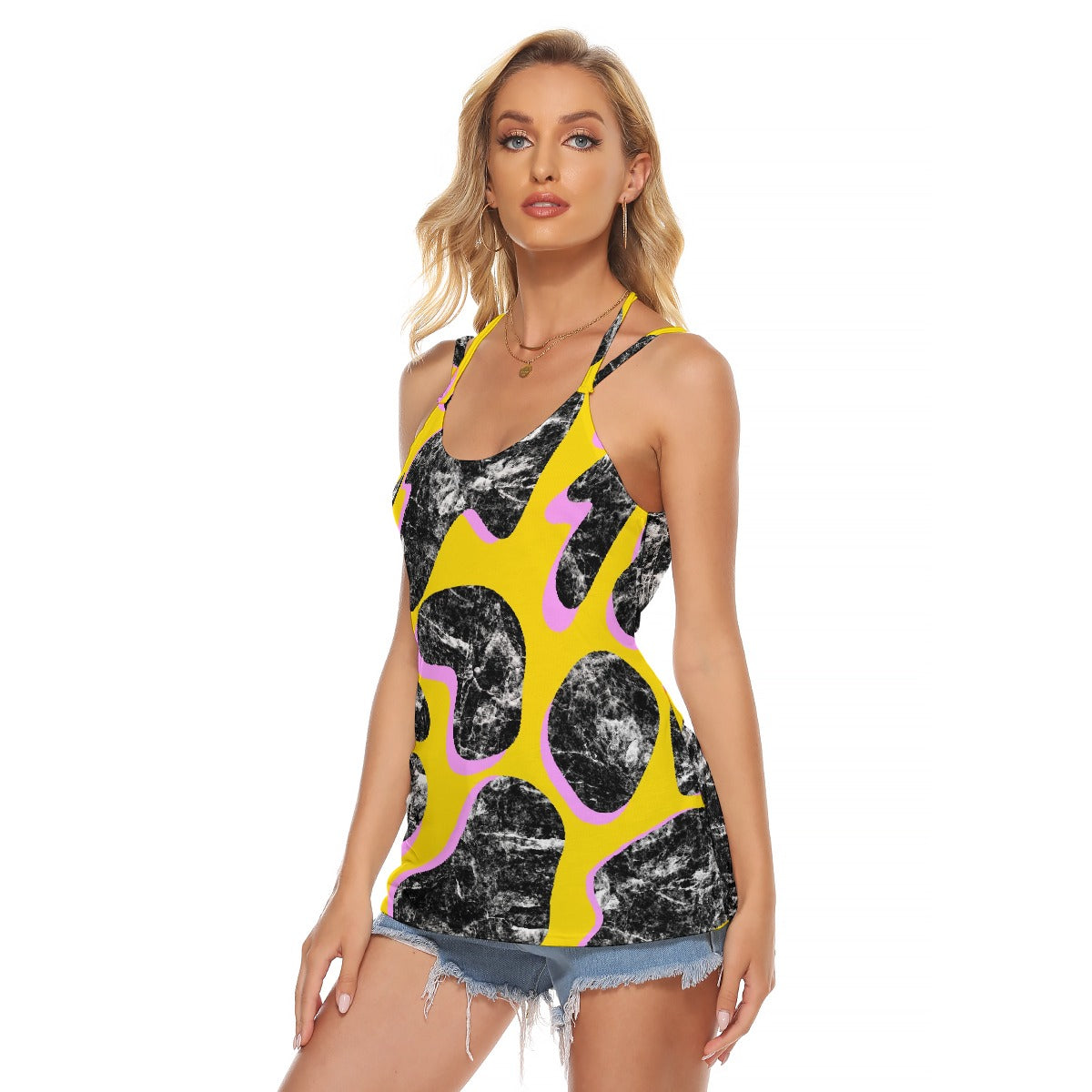 All-Over Print Women's Halter Top With Backless
