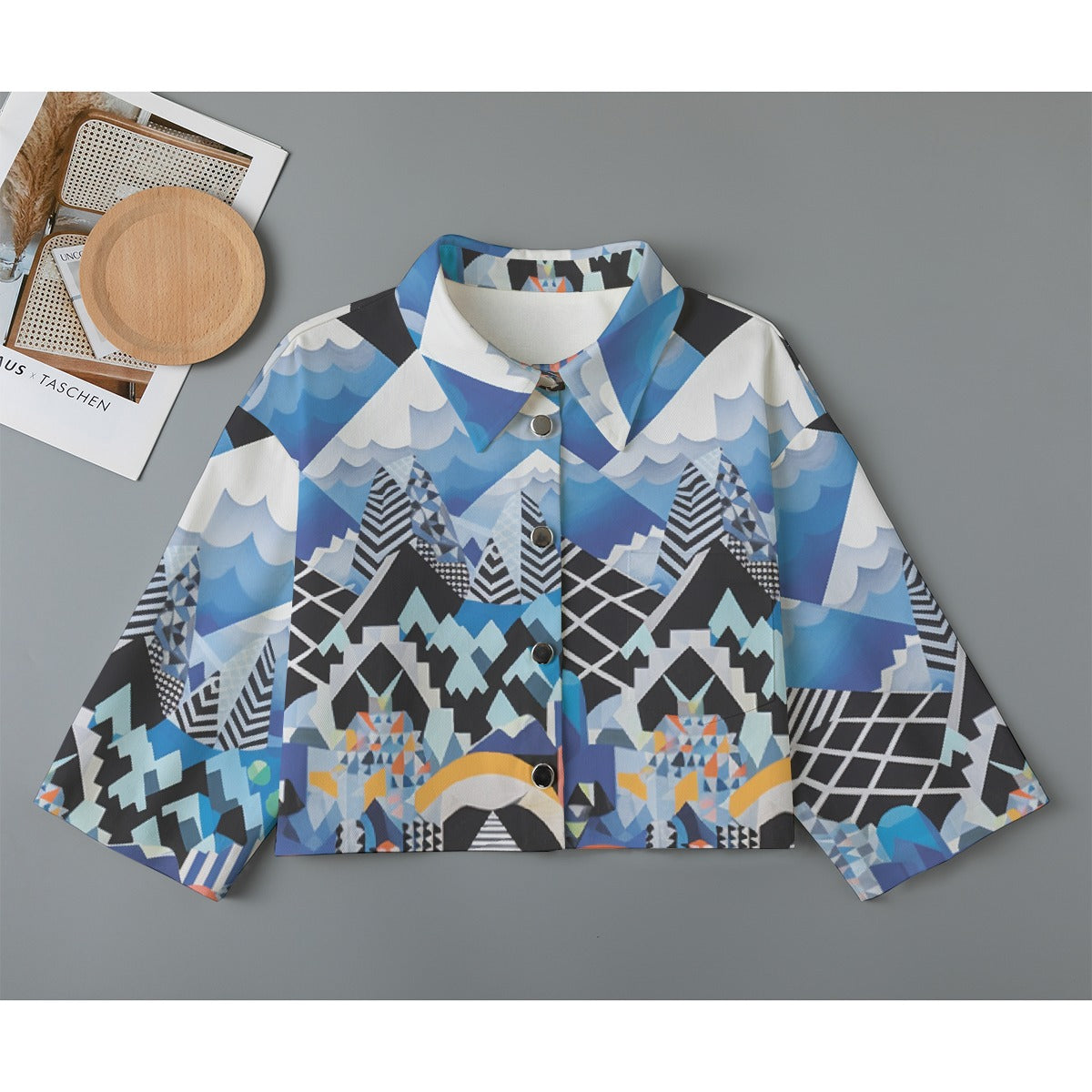 All-Over Print Women's Cropped Jacket | 245GSM Cotton