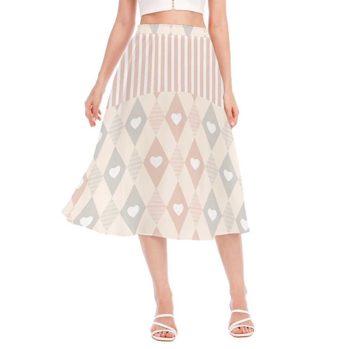 All-Over Print Women's Long Section Chiffon Skirt