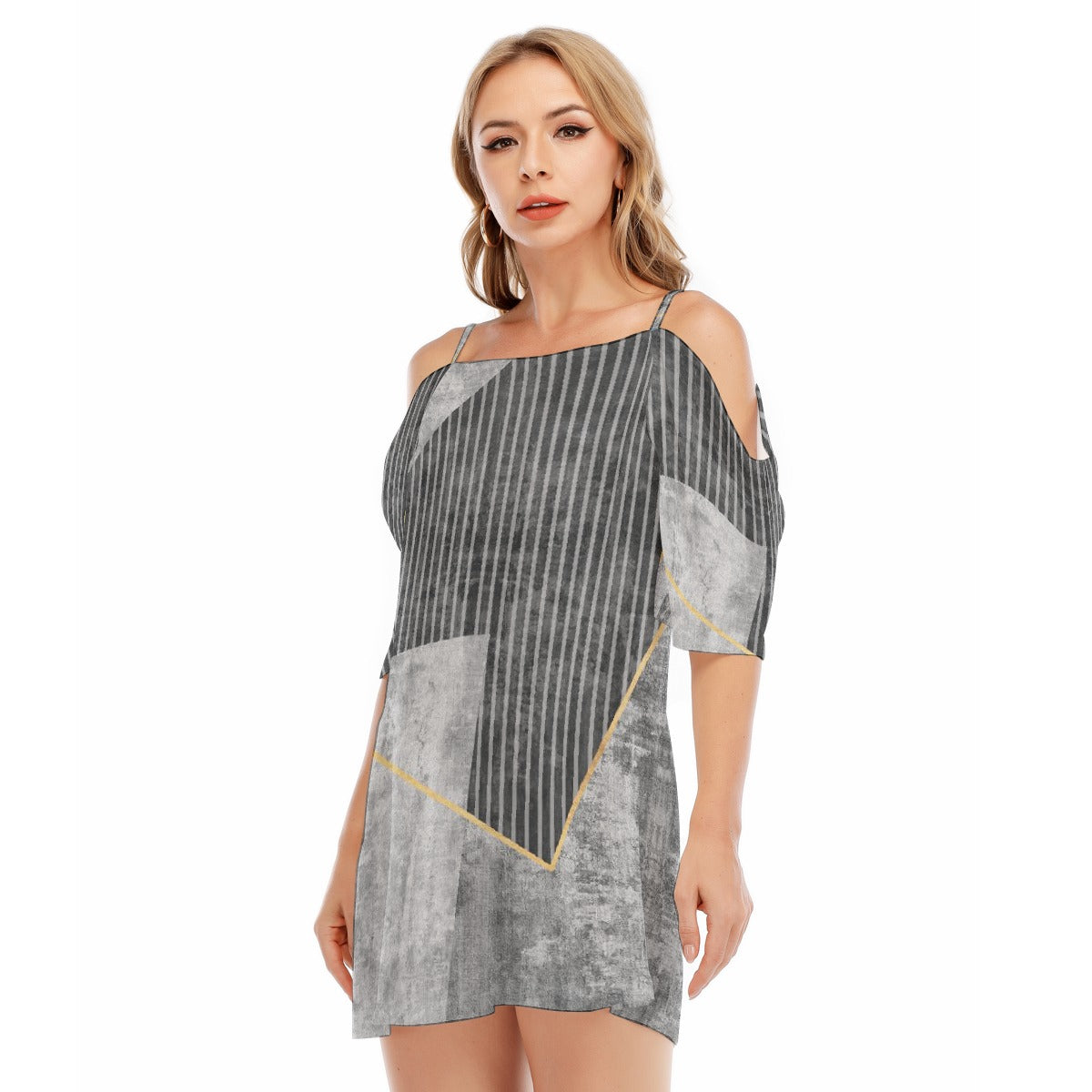 All-Over Print Women's Off-shoulder Cami Dress