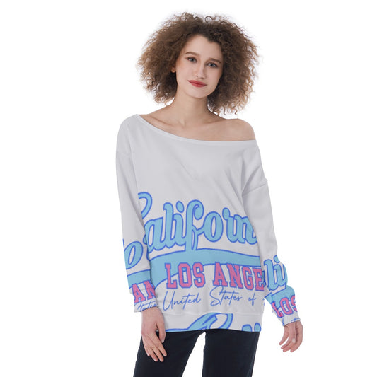 All-Over Print Oversized Women's Off-Shoulder Sweatshirt
