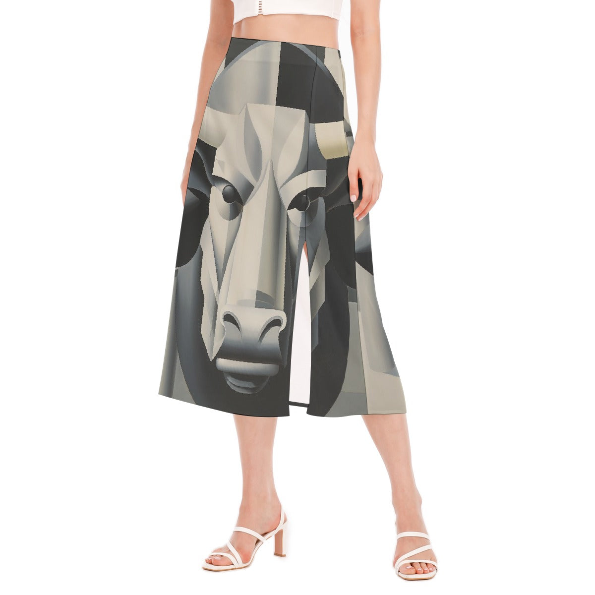 All-Over Print Women's High Slit Long Skirt