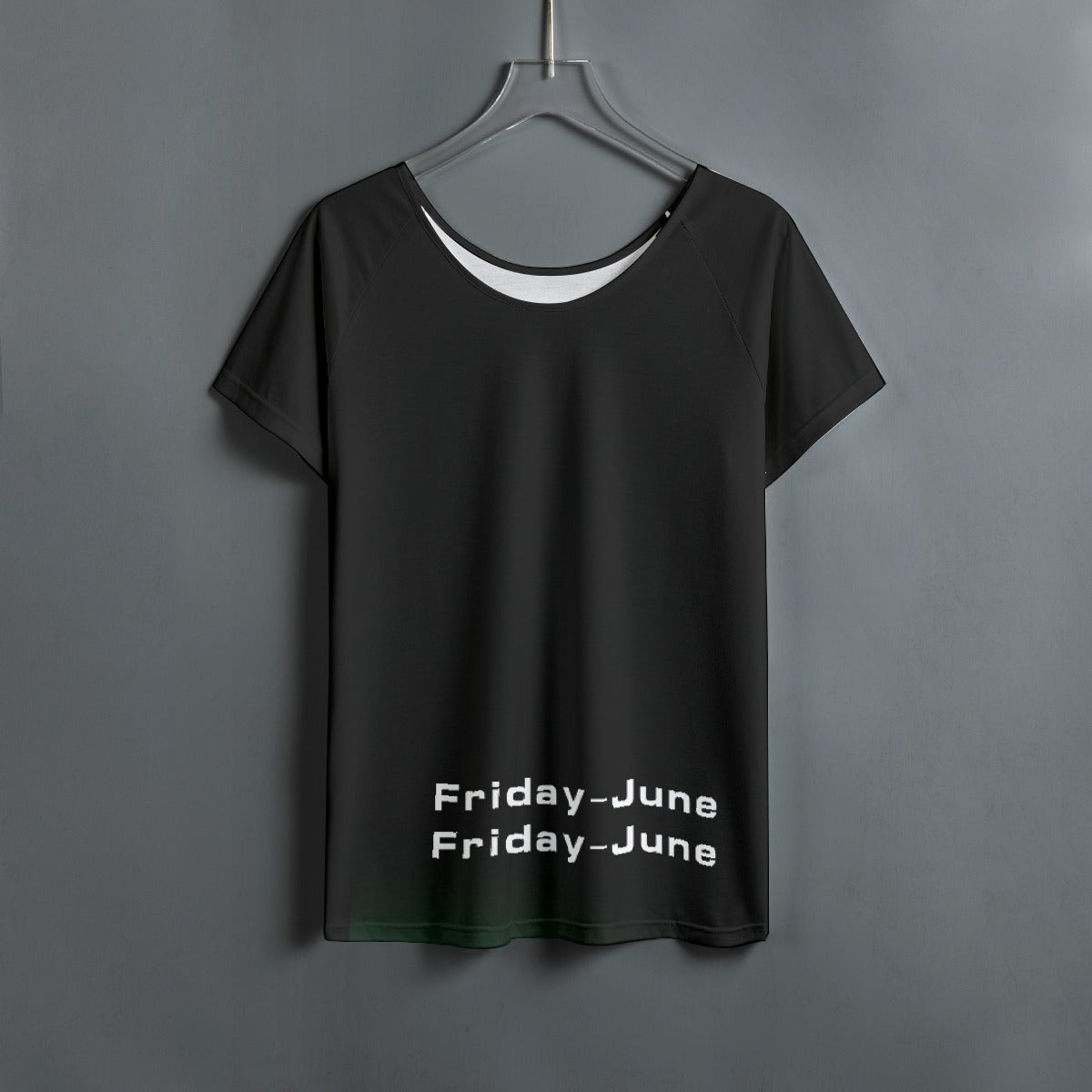 All-Over Print Women's Round Neck T-shirt With Raglan Sleeve
