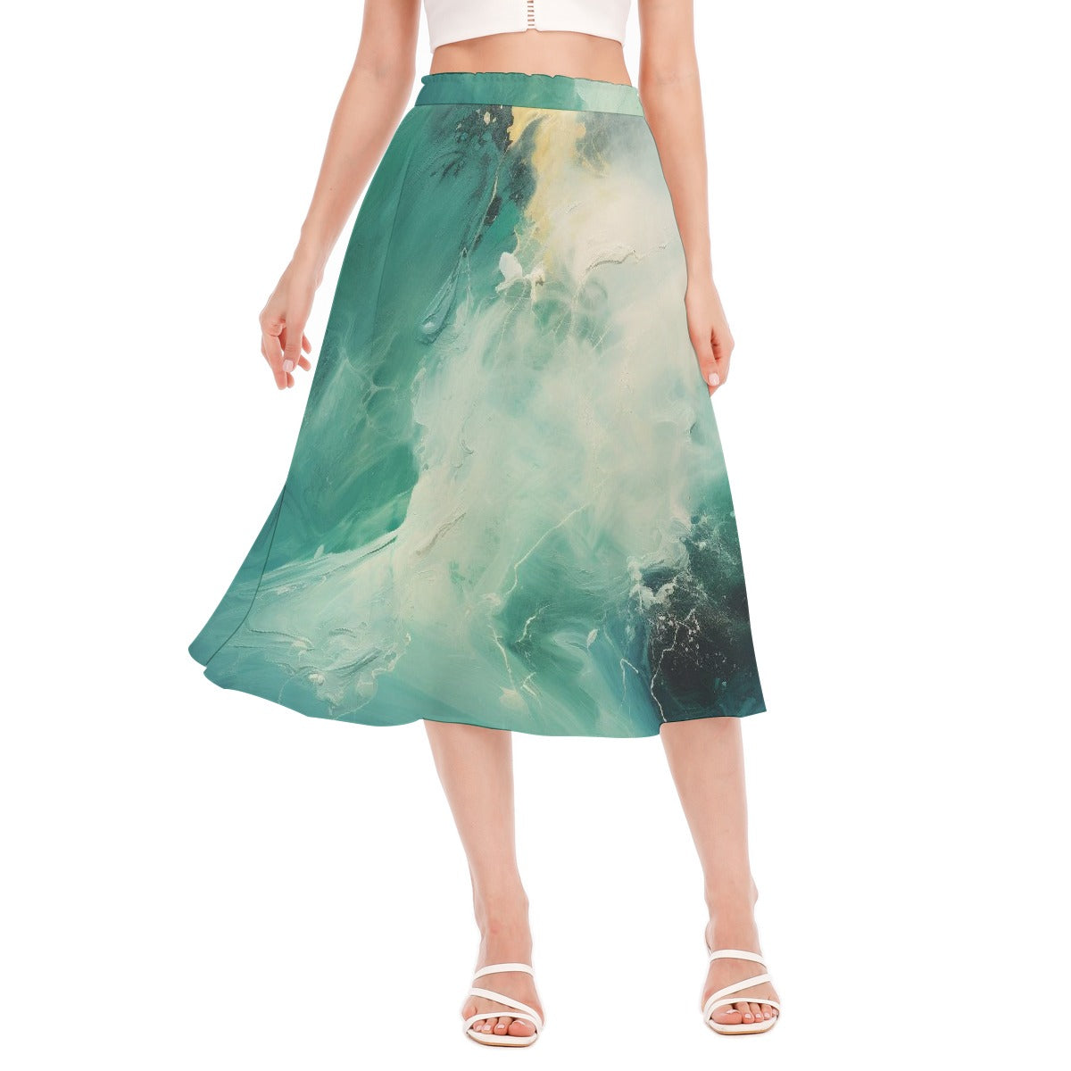 All-Over Print Women's Long Section Chiffon Skirt