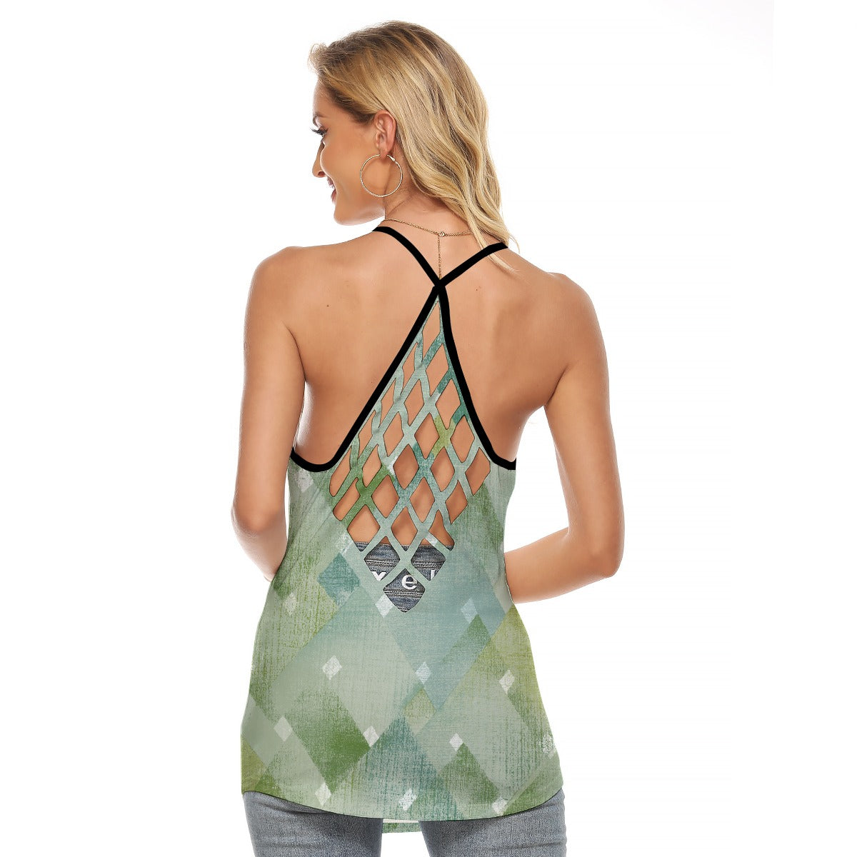 All-Over Print Women's Criss-Cross Open Back Tank Top