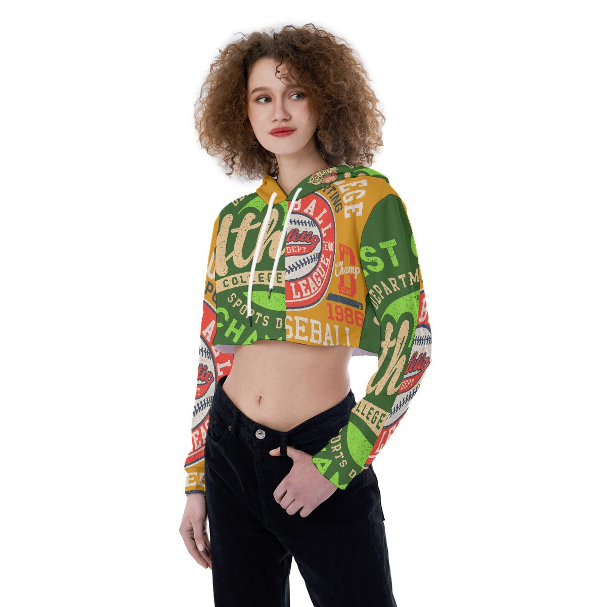All-Over Print Women's Crop Top Hoodie