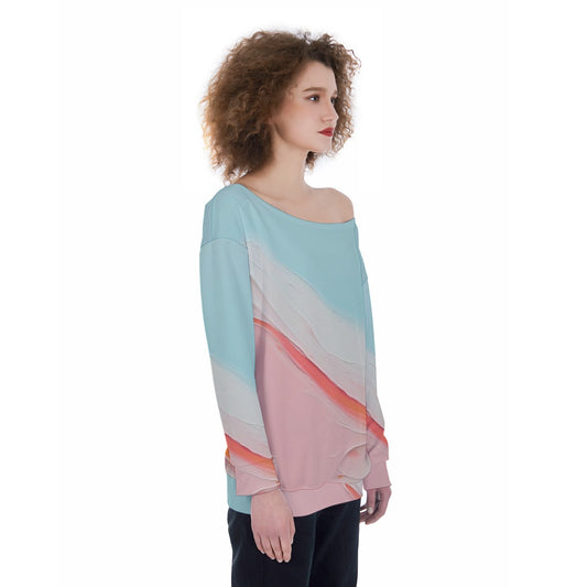 All-Over Print Oversized Women's Off-Shoulder Sweatshirt