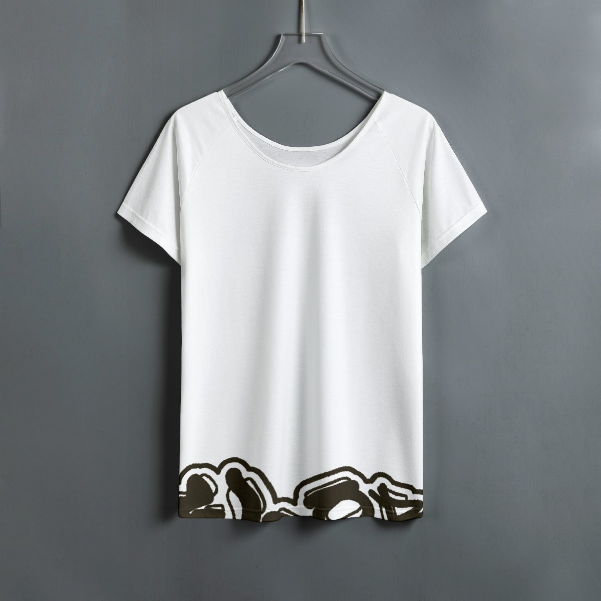 All-Over Print Women's Round Neck T-shirt With Raglan Sleeve