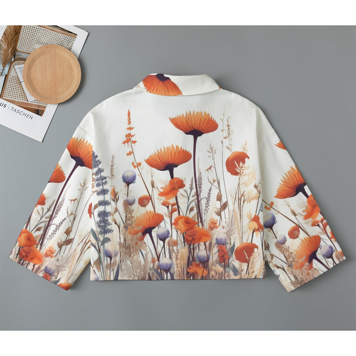 All-Over Print Women's Cropped Jacket | 245GSM Cotton