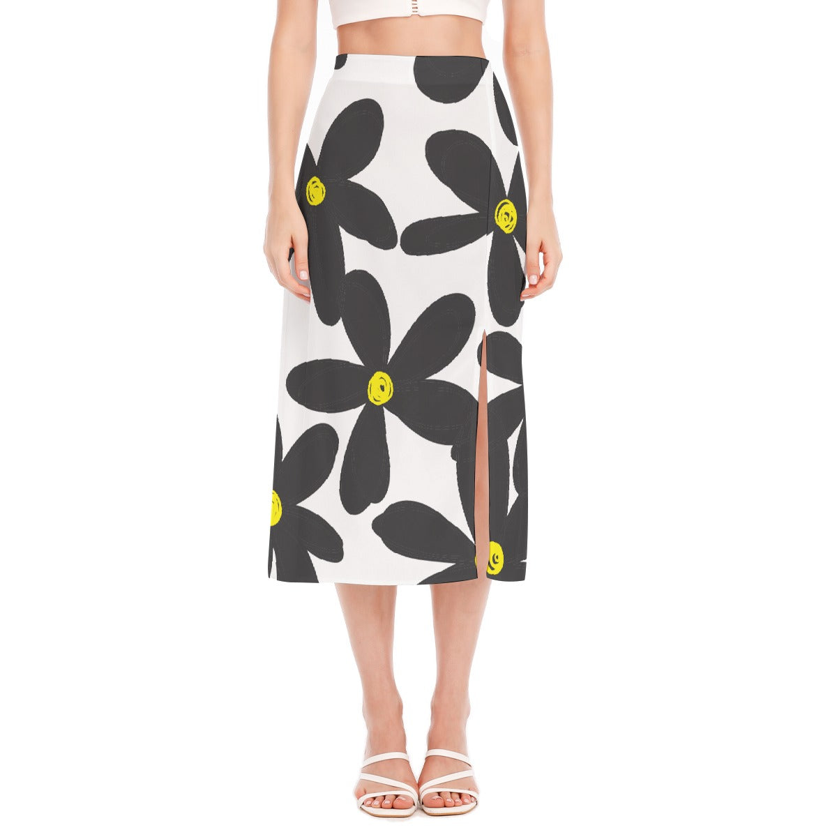 All-Over Print Women's High Slit Long Skirt