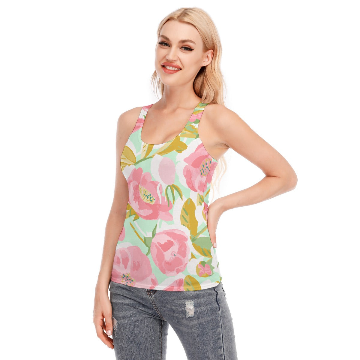 All-Over Print Women's Racer Vest | 190GSM Cotton