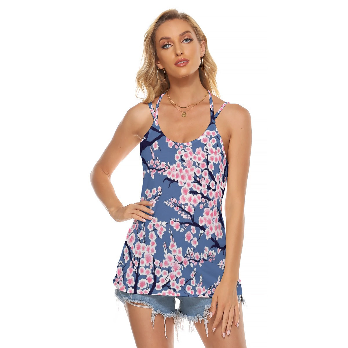 All-Over Print Women's Halter Top With Backless