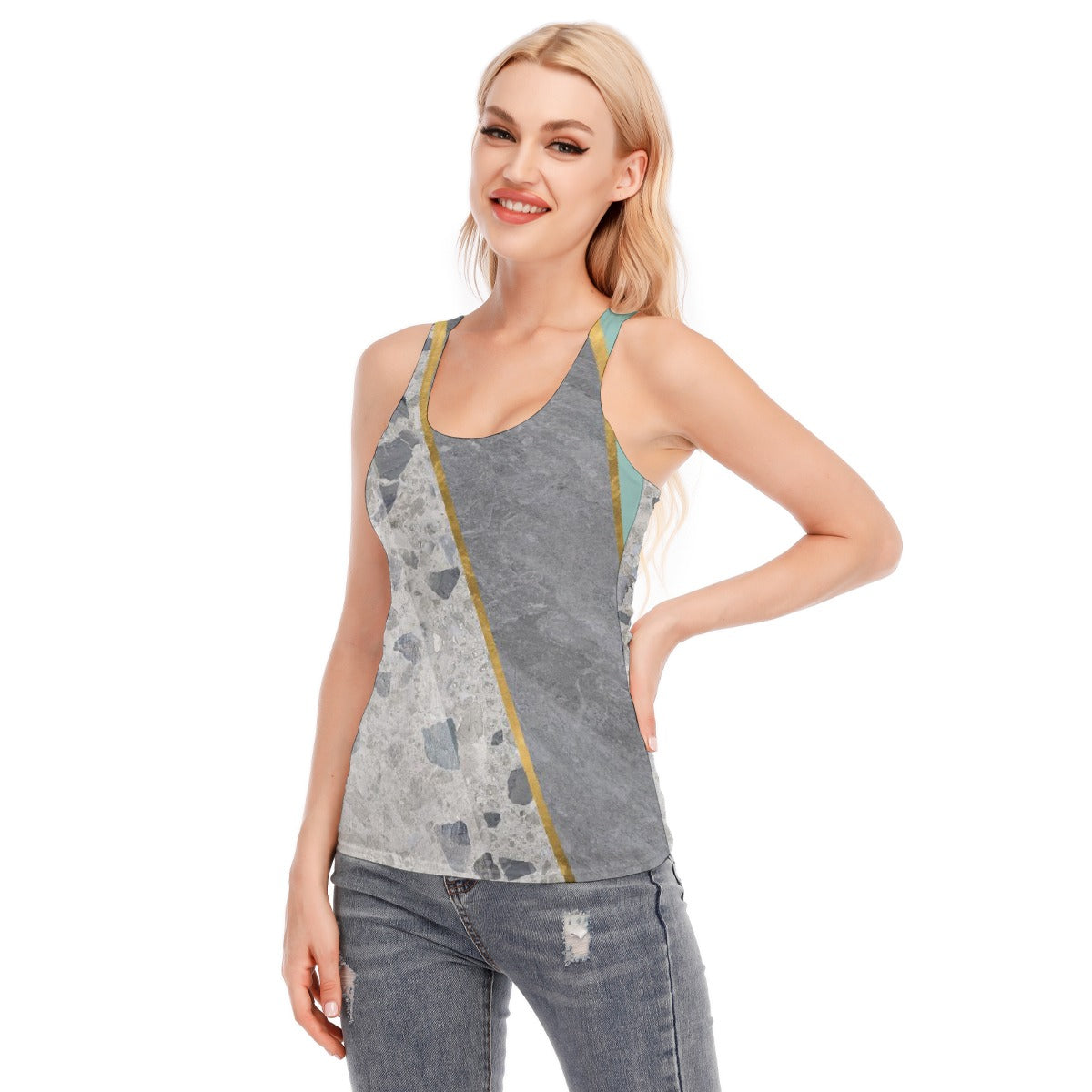 All-Over Print Women's Racer Vest | 190GSM Cotton