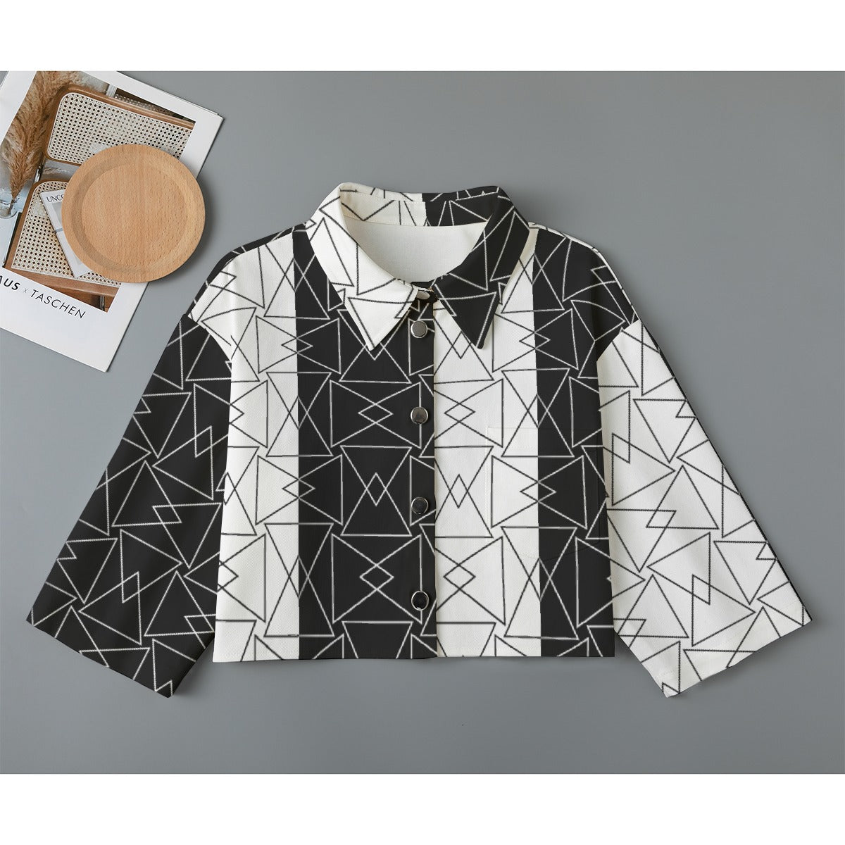 All-Over Print Women's Cropped Jacket | 245GSM Cotton