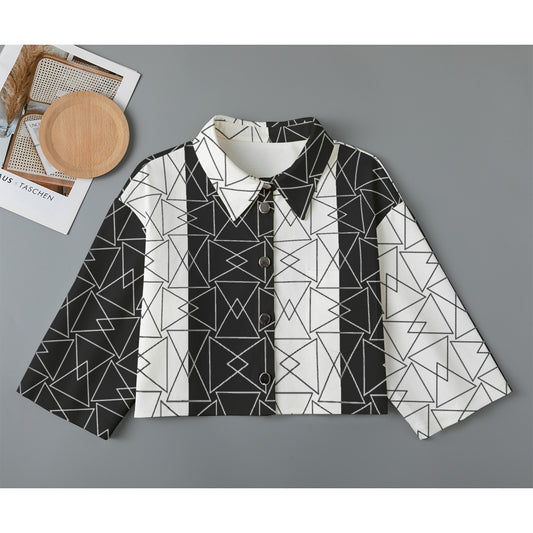 All-Over Print Women's Cropped Jacket | 245GSM Cotton