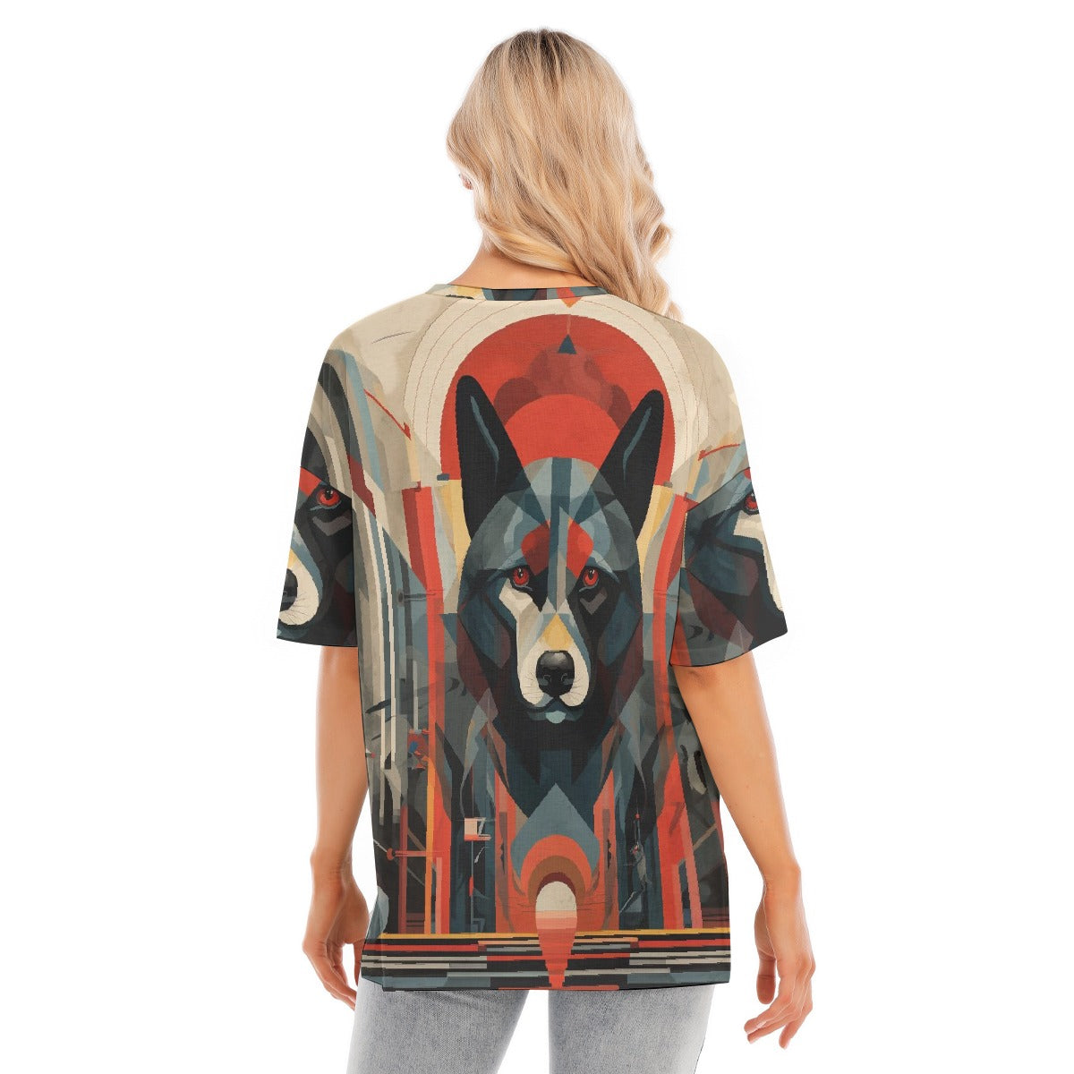 All-Over Print Women's Short Sleeves T-shirt With Hem Split