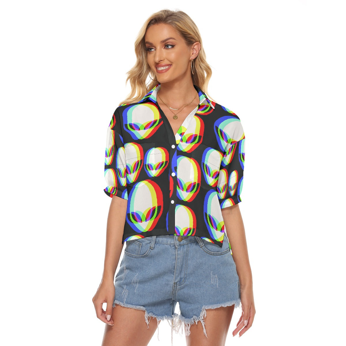 All-Over Print Women's V-neck Shirts
