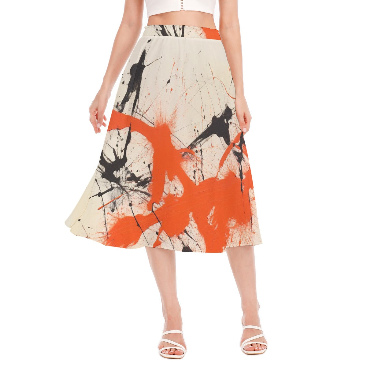 All-Over Print Women's Long Section Chiffon Skirt