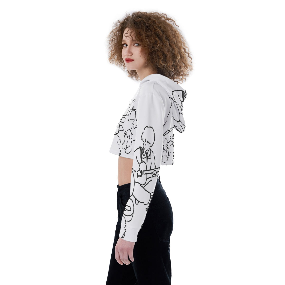 All-Over Print Women's Crop Top Hoodie