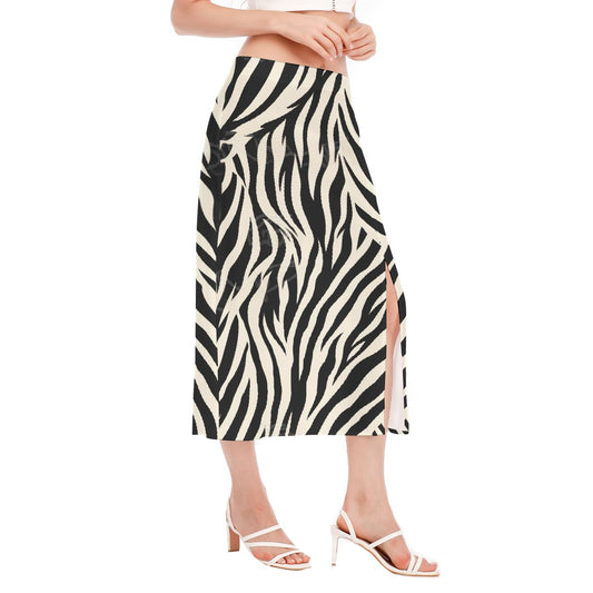 All-Over Print Women's High Slit Long Skirt